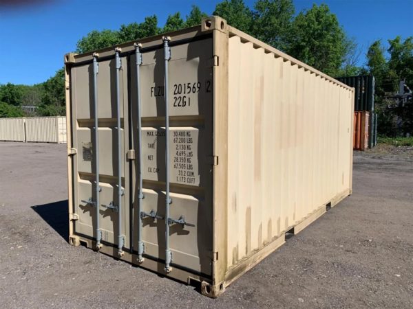 20′ x 8′ x 8.5′ Tall– Wind and Watertight Off Rent Used Shipping / Storage Container – Beige