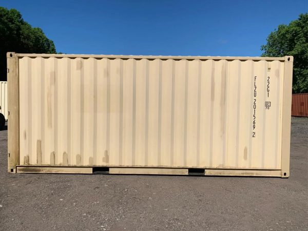 20′ x 8′ x 8.5′ Tall– Wind and Watertight Off Rent Used Shipping / Storage Container – Beige - Image 3