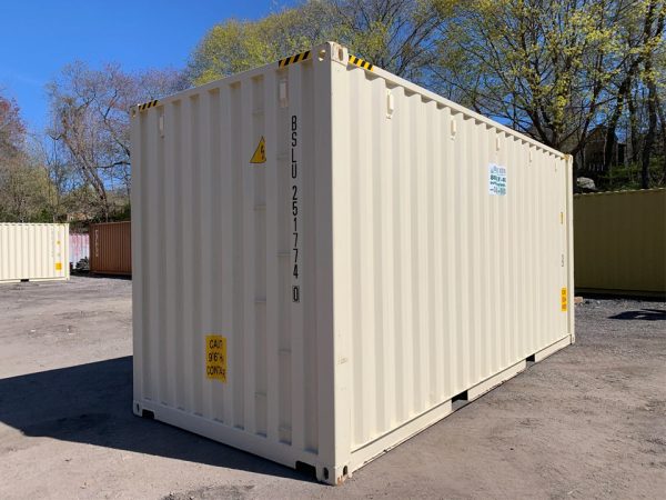 20′ x 8′ x 9.5′ Tall– New High Cube Shipping/Storage Container – Wind and Watertight – Beige - Image 4