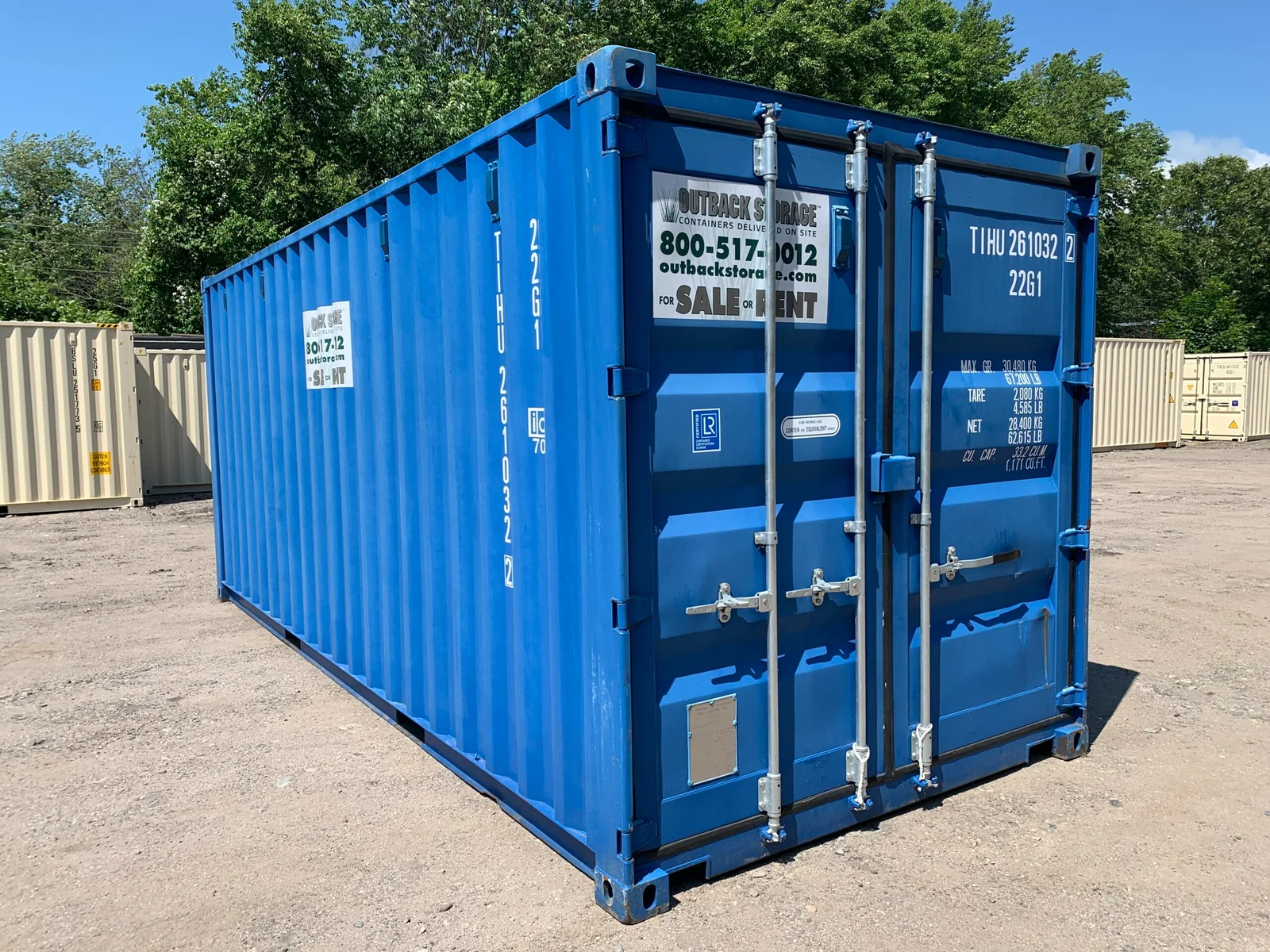 20′ x 8′ x 8.5′ Tall– Wind and Watertight Off Rent Used Shipping / Storage Container – Blue