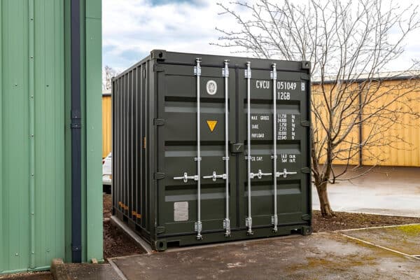 Heavy-duty Cor-Ten steel shipping container for secure storage