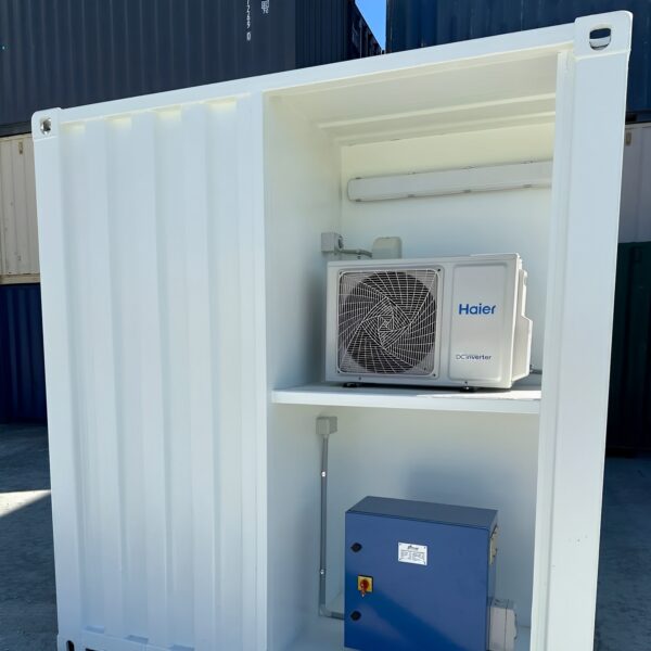 White Modified 10ft Shipping Container with AC - Image 4