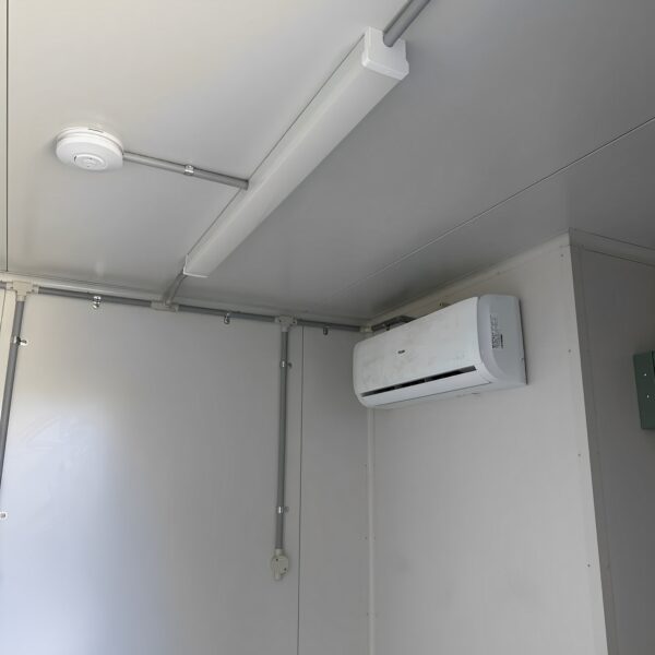 White Modified 10ft Shipping Container with AC - Image 3